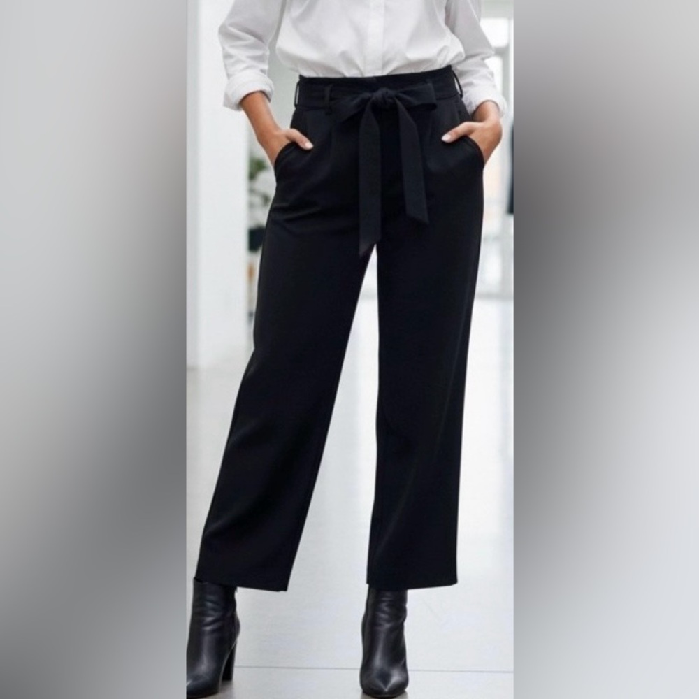 Aritzia Wilfred black ankle length pants, detachable belt,lined, side pockets 00